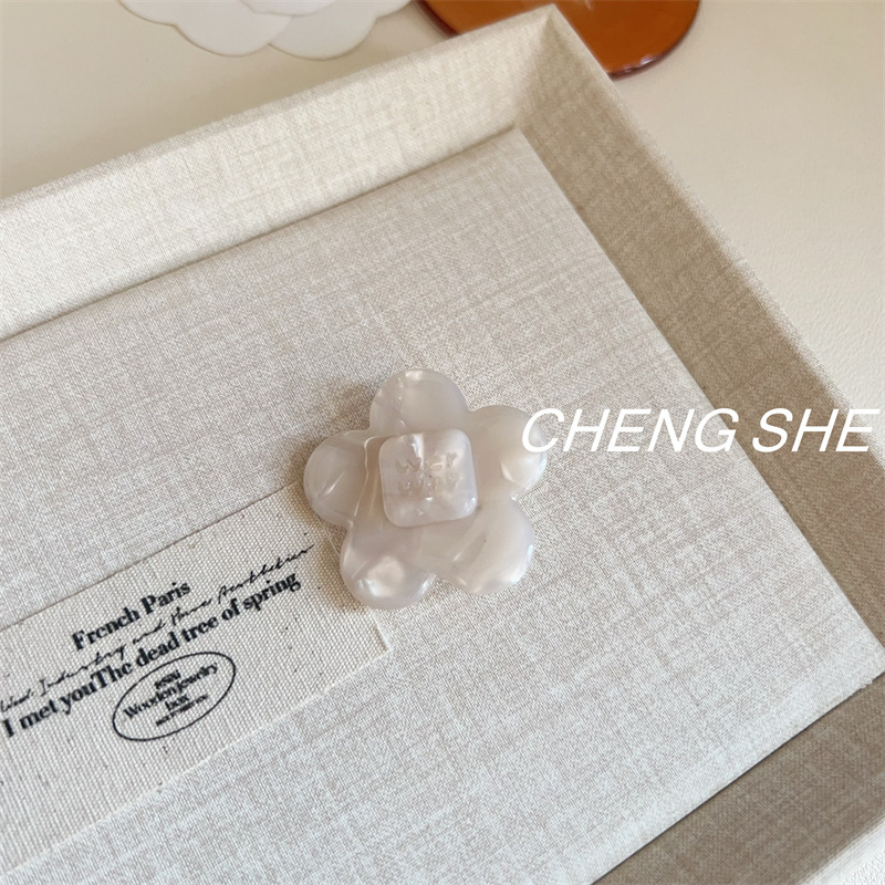 韩系博主同款醋酸花朵蝴蝶结字母发夹鸭嘴夹高颜值可爱百搭刘海夹|undefined