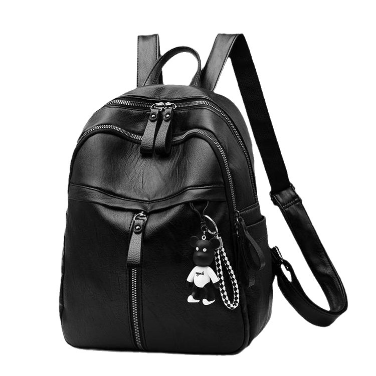 PU de cuero suave mochila de moda de las mujeres de estilo coreano de moda impermeable de gran capacidad mochila casual bolso de mensajero del hombro de las mujeres