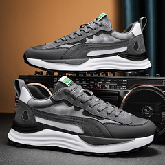 男鞋春季新款棉鞋潮流時尚加絨阿甘鞋厚底百搭真皮休閒運動潮鞋子