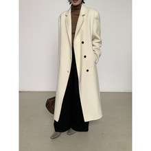 MMC双面羊绒大衣女冬季新款韩版气质长款白色高级感羊毛呢子外套