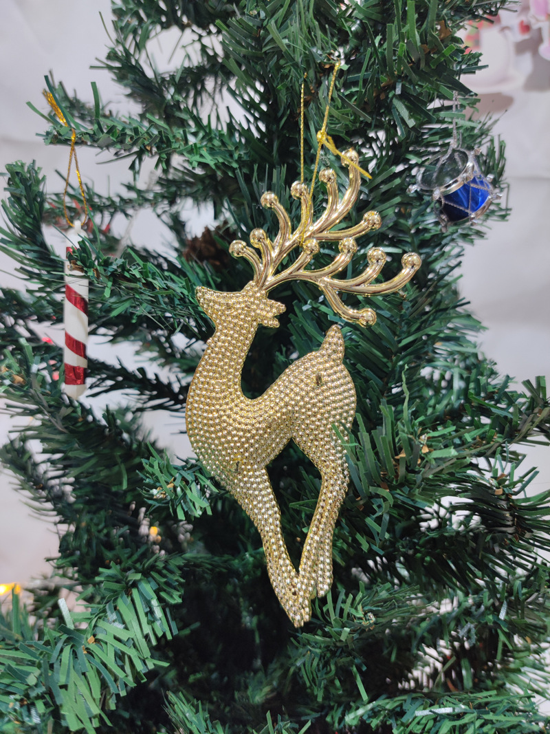 New Christmas decorations, iron pendants, Christmas tree, five-pointed star, bell, snowman, deer, Christmas ornaments