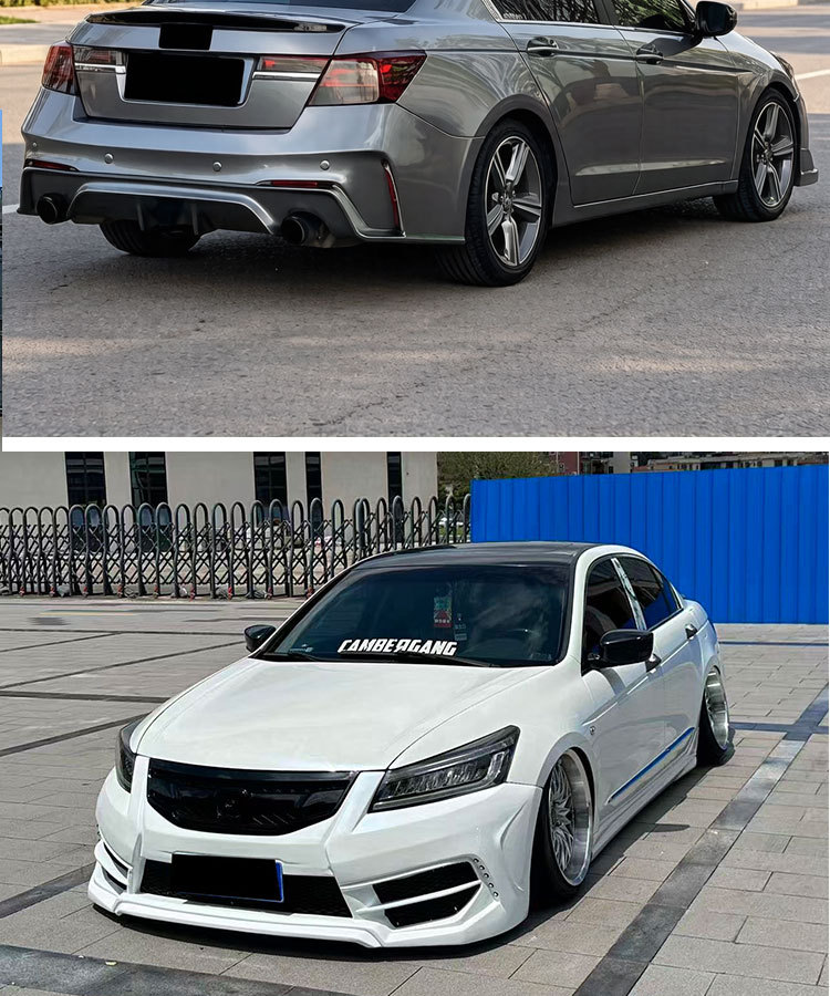 Suitable for Honda Eighth-Generation Accord Modified Wide-Body Kit Front Grille, Glossy Black Grille Logo, American Version, Thai Version