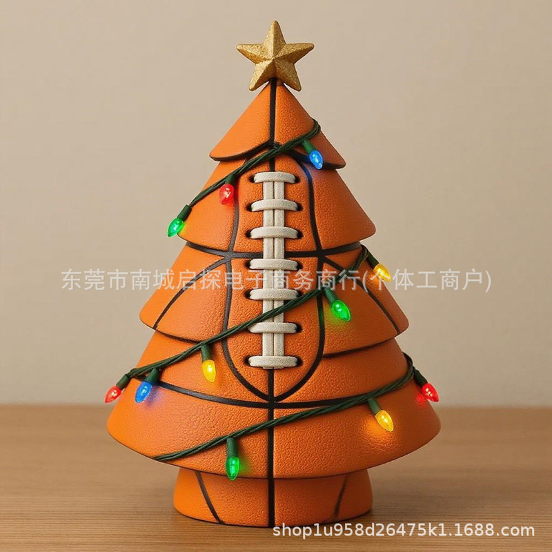 亚马逊创意热销新Football Christmas Tree Decor足球圣诞树装饰|undefined
