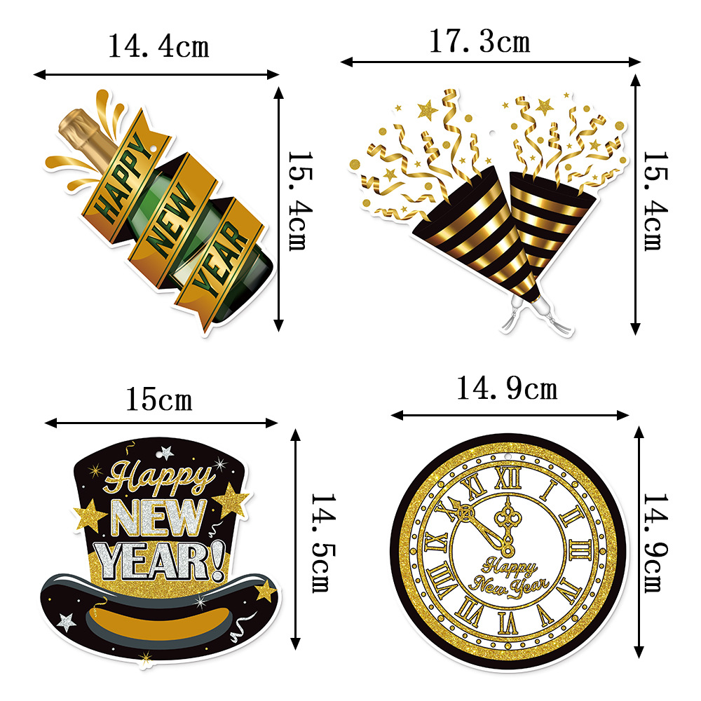 Amazon nuevo Año Nuevo decoración del partido adornos en espiral Día de Año Nuevo fiesta atmósfera diseño espiral etiqueta