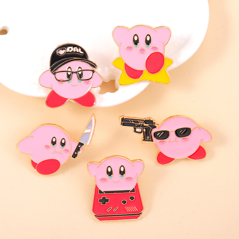 Game Machine Elf brooch cute pink small pet game machine peripheral metal badge pin waist