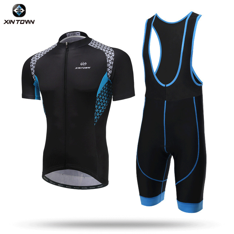 XINTOWN cycling clothing short strap suit new summer short sleeve strap suit men's simple version