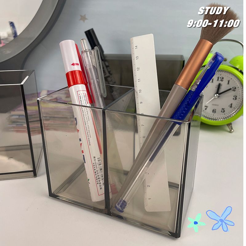Acrílico transparente titular de la pluma de escritorio ins gran capacidad Nota caja de almacenamiento de escritorio de oficina de almacenamiento rack caja de organización