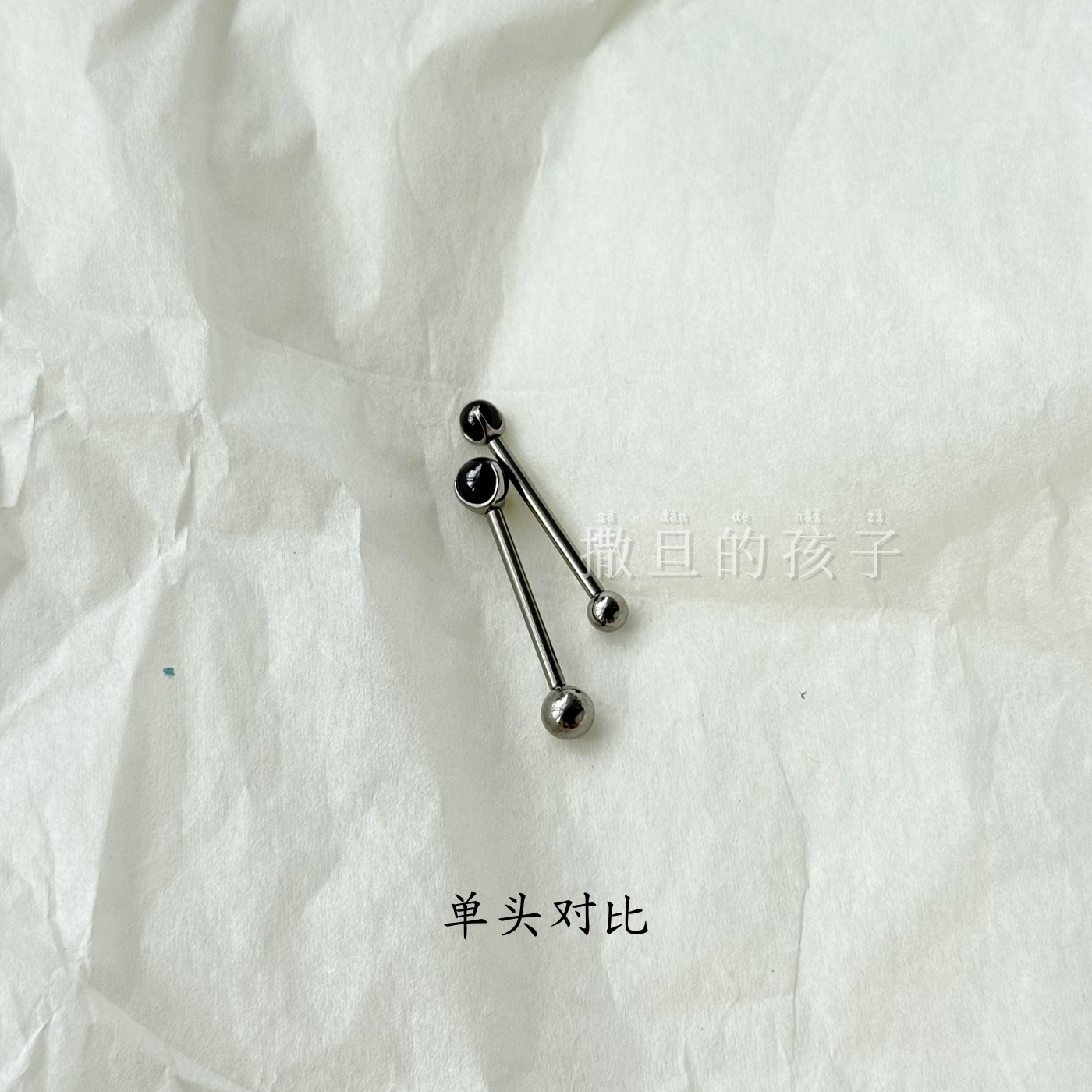F136 Titanium Alloy Tongue Piercing Black White Zircon Comfortable Internal Thread Ball Tongue Barbell detail image 10