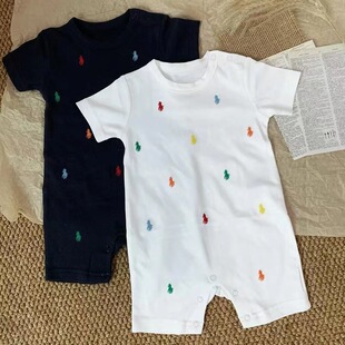 Newborn Baby Clothes Summer Thin Western Style Casual Baby Short-sleeved Climbing Suit Baby Jompies Summer