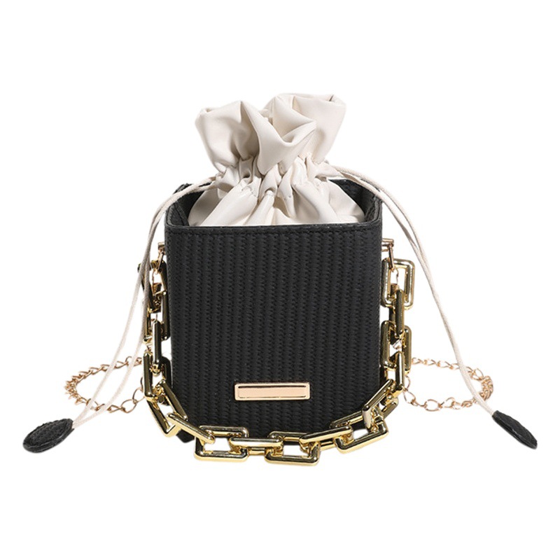 2023 nuevo cordón bolso de las mujeres de moda casual moda cintura cadena hombro bolsa de mensajero estilo occidental cadena portátil pequeña bolsa cuadrada