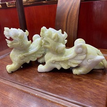 蓝田玉玉石貔貅摆件镇宅玉石招财聚财纳福玄关家居装饰摆件