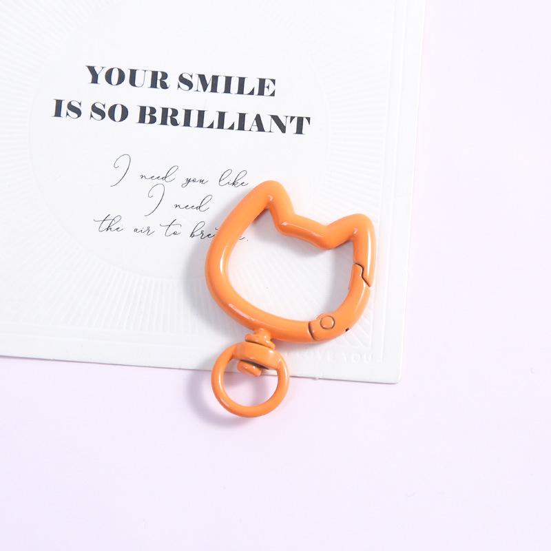 [orange] cat head spring buckle