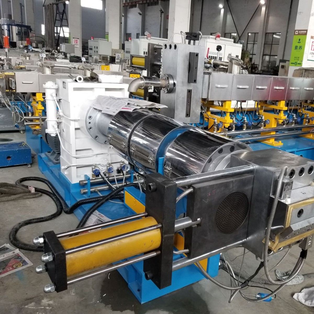 永杰机械直销双-单螺杆子母型造粒机 ，PVC，PP，PE碳黑填充造粒