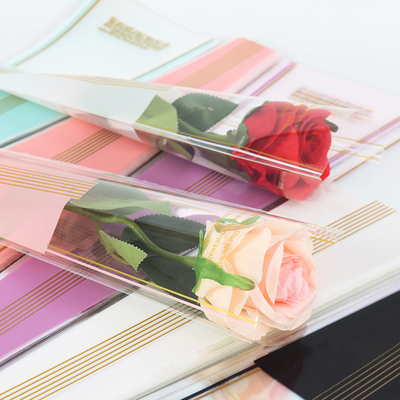 Día del maestro corona sola bolsa Rosa bolsa de embalaje ramo triángulo bolsa tienda de flores flor floral material de embalaje al por mayor