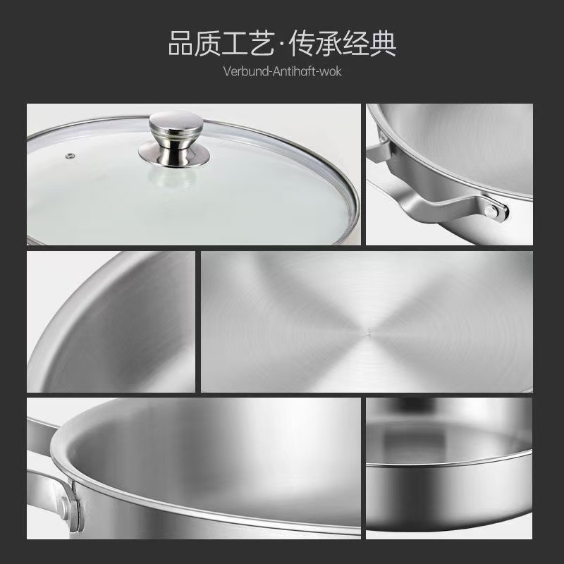 Pan de doble oreja 316 acero inoxidable freidora sin recubrimiento placa de barbacoa pan de pan