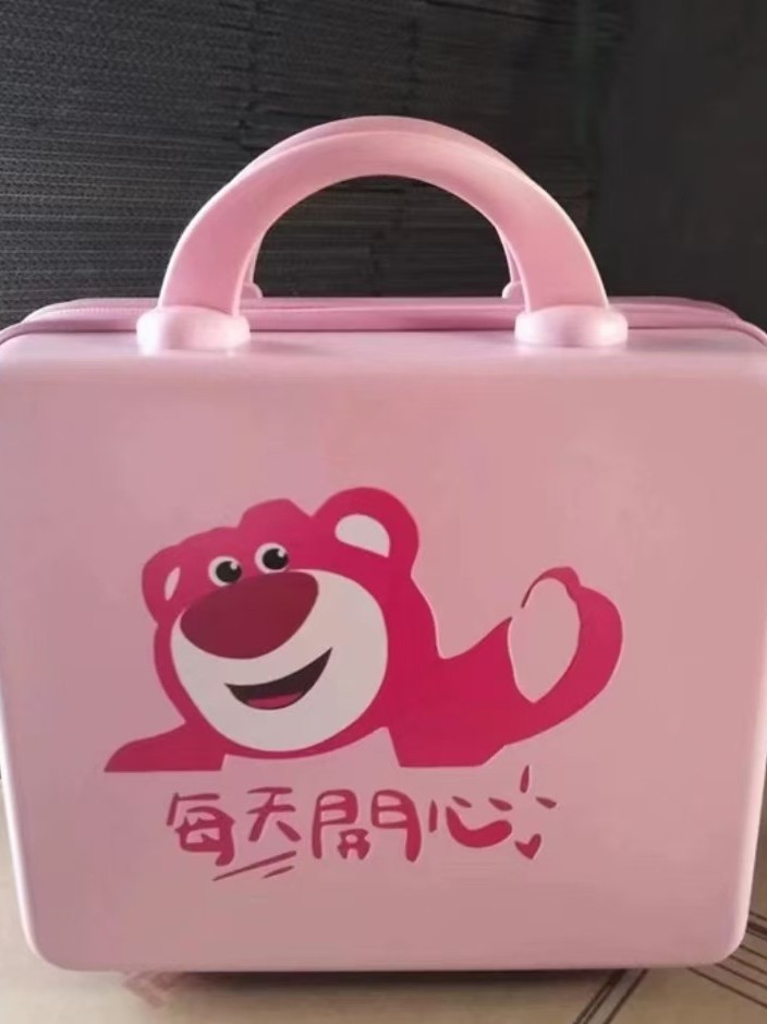 Caja de regalo de mano, mini maleta, caja de contraseña, cremallera impermeable, maleta pequeña de 14 pulgadas, estuche cosmético con impresión de logotipo