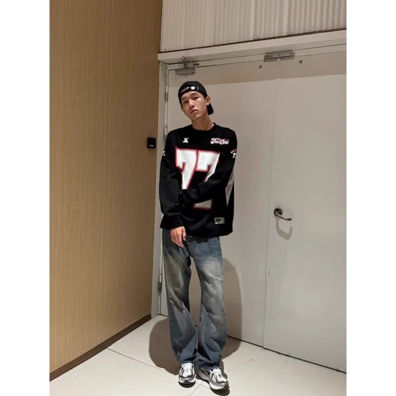 Ropa para hombre Sudadera con capucha de algodón con estampado de logotipo digital, sudadera con capucha bordada con pintura salpicada de tinta, chaqueta para pareja_voghion.com