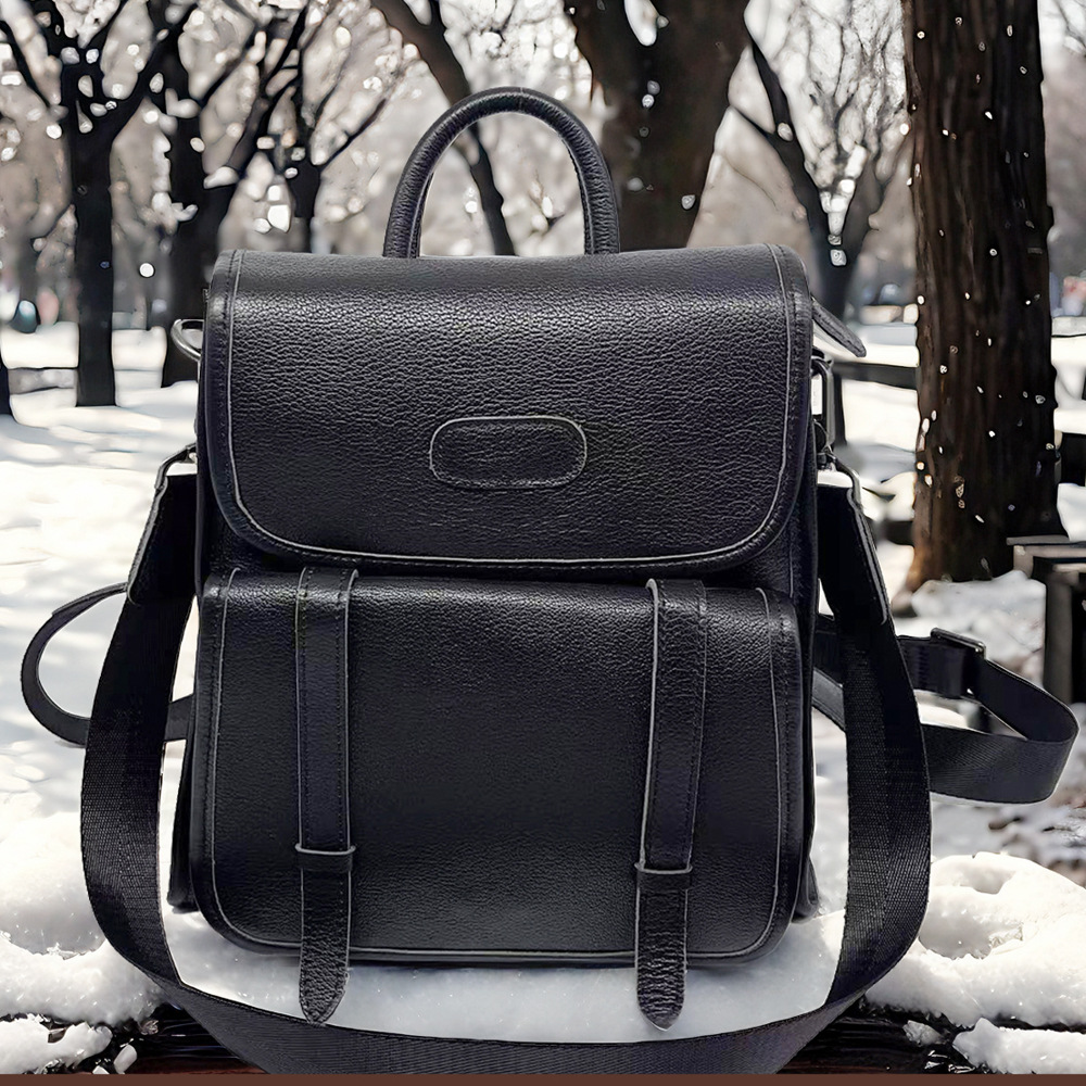 Backpack, Cowhide Women's Bag, Black Casual Shoulder Bag, Backpack, Backpack, Backpack_voghion.com