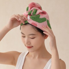 新しい両面テリー先染め吸収性ヘアドライキャップ純綿長繊維綿インエアドライヘアタオル