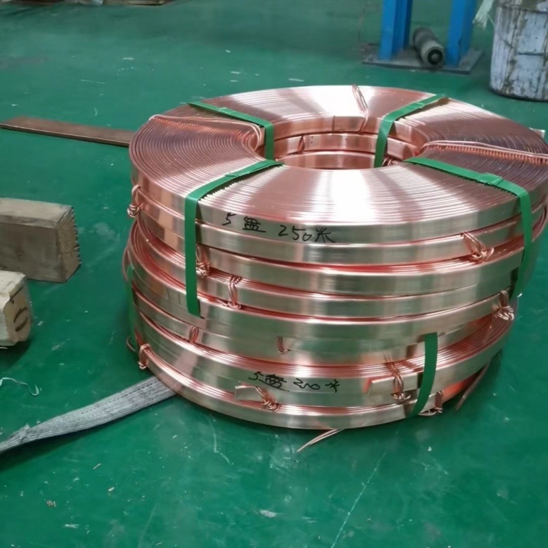 TMR铜母线T2紫铜卷排软态接地母排50X5镀锡卷排直角紫铜排纯铜