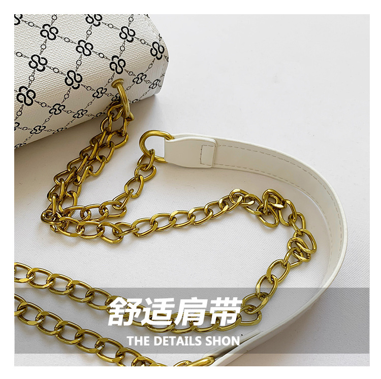 High-end texture, retro single-shoulder women's 2024 autumn new trendy and versatile chain crossbody small square bag Item Picture