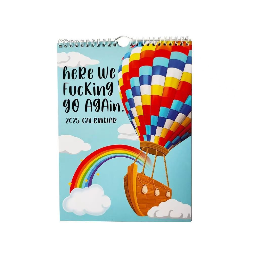 跨境热销新款2026CALENDAR我们来了日历墙面挂历全英文打卡日历