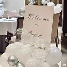 宝宝宴会生日订婚迎宾牌开业门口欢迎指示牌结婚庆典布置背景kt板