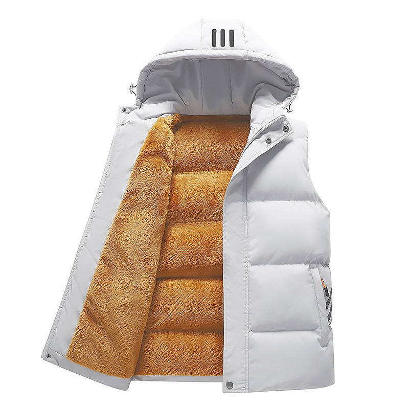 화이트 [하이 퀄리티 조끼-후드 세 개의 바]]