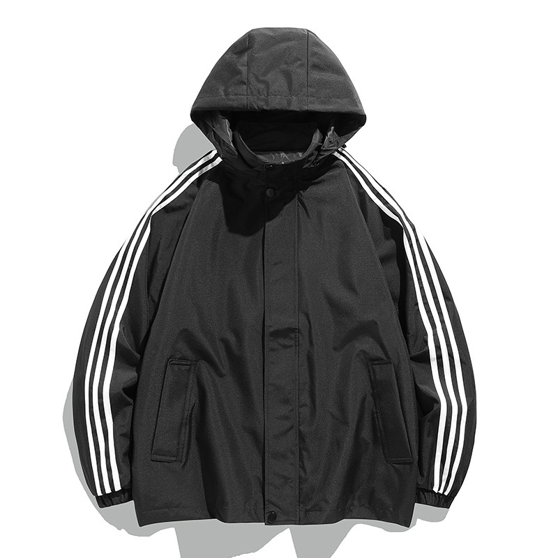 2024 Spring Couple's Simple and Stylish Outdoor Casual Hooded Three-Proof Multi-Zipper Jacket High Quality