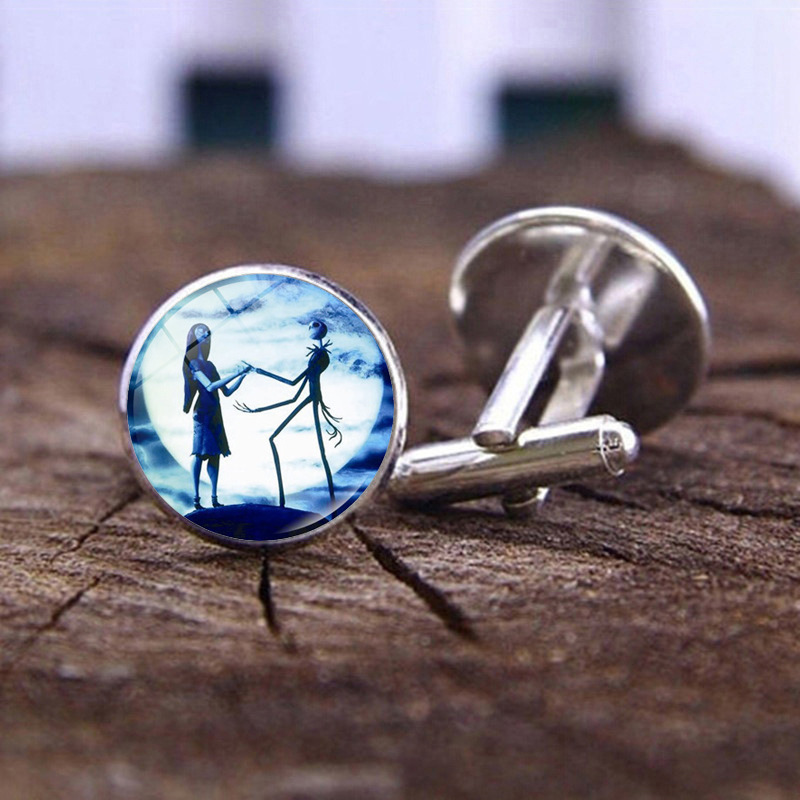 Christmas Night Cry Jack and Sally Time Gem Cufflinks Men's European and American Fashion Shirt French Cufflinks Cufflinks Cuffstuds