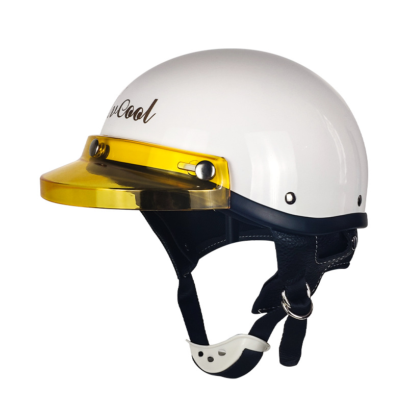 Doble D Buckle-003 blanco brillante con nuevo borde amarillo