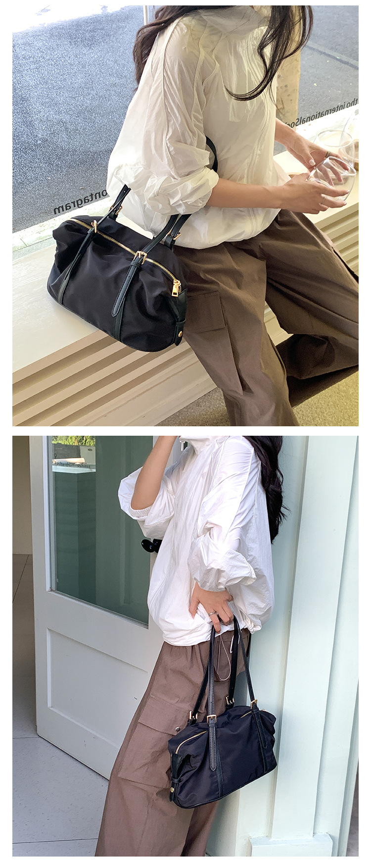 Nylon spalla grande capacità, semplice e versatile ascella ba, alla moda splicin, design di nicchia, pendolari donne_voghion.com