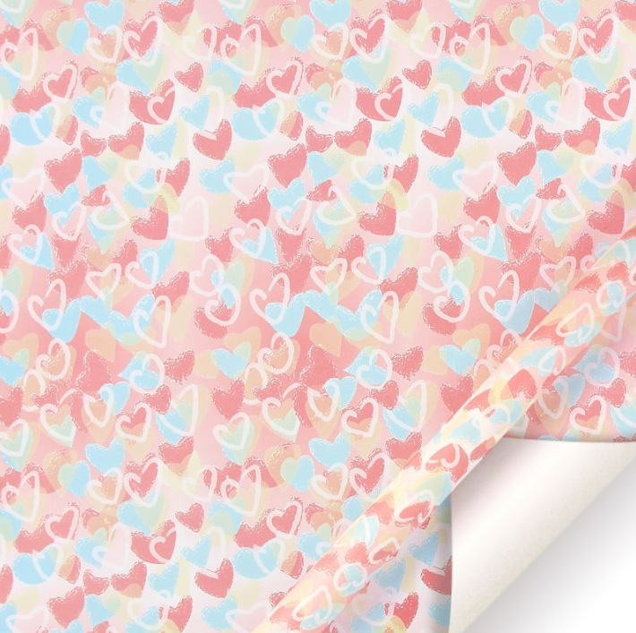 Embalaje de regalo de papel de regalo de niña corazón de regalo de cumpleaños material de ramo de regalo de papel de embalaje de estudiantes de papel de papel de paquete manual