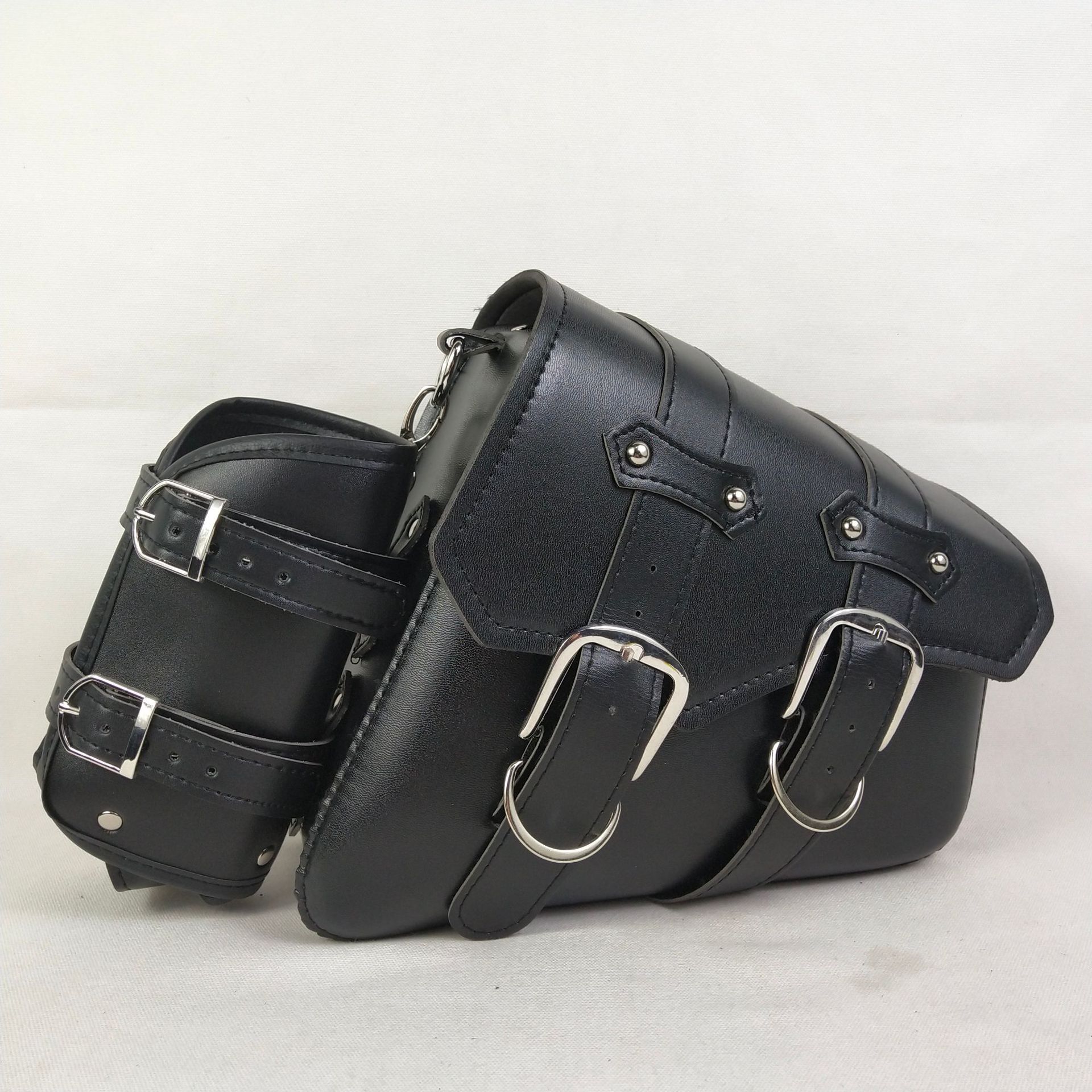 Motocicleta deportista retro bolsa colgante suministros de seguridad duraderos de cuero sintético de color sólido simple bolsa colgante resistente al desgaste