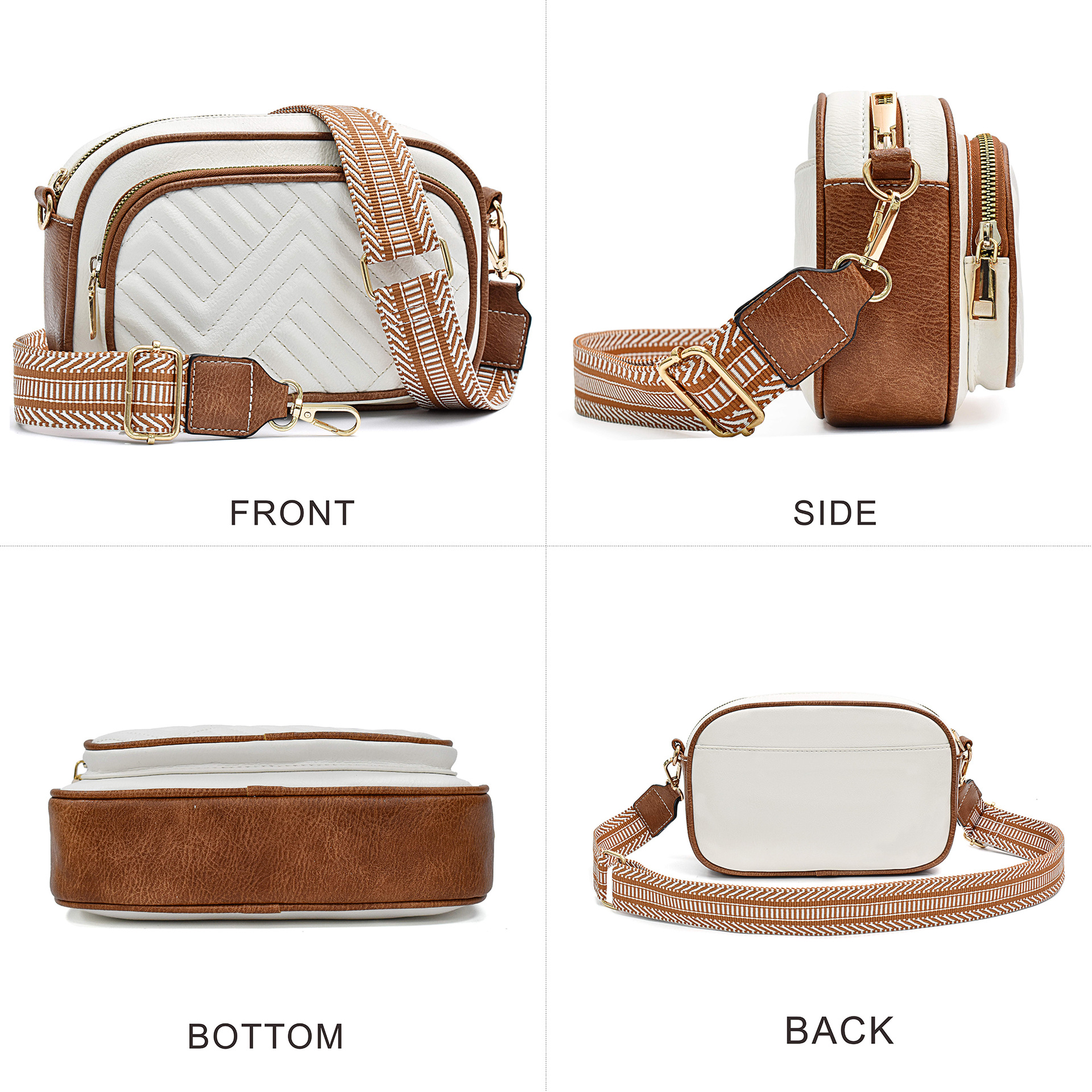 Polyester Lining Material Women's Pu Leather Solid Color Vintage Style Classic Style Square Zipper Shoulder Bag