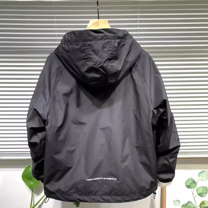 1 Herren-Frühlingsjacke mit großen Taschen, Kapuzenjacke mit Reißverschluss, lässiger, lockerer Pullovermantel, trendig_voghion.com