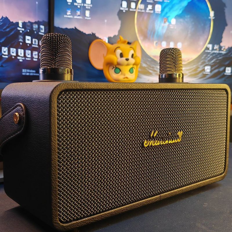 クロスボーダー新大馬M28家庭用ダブルマイクレトロ木製皮革30wステレオbluetooth屋外スピーカー|undefined