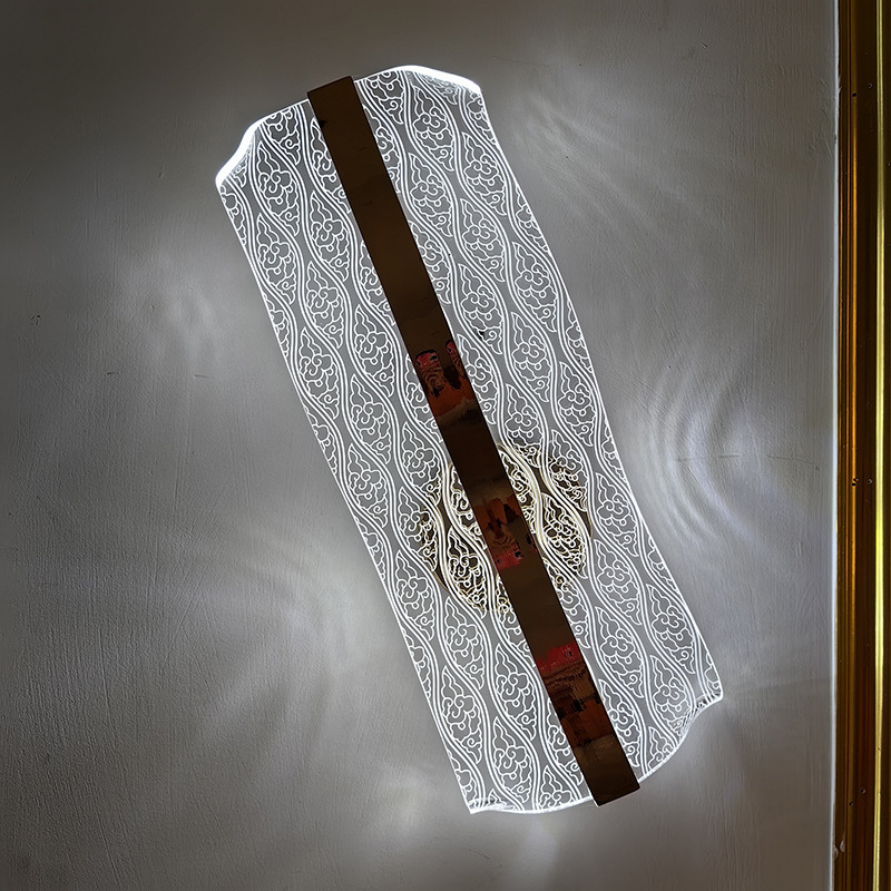 Luz de fondo acrílico luz de fondo pasillo moderno cabecera cama lujosa lámpara de pared hotel escalera simple sala de estar Yak