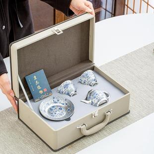 Silver-Plated Kung Fu Tea Set, Ceramic Tea Brewing Bowl, Tea Cup, Housewarming Gift, Gift Box Set