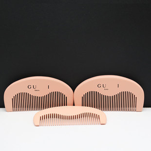 Customized Pink Peach Wood Comb Lu Han's Same Style Gucci g Family Full Set of Combs Mini Whole Wood Comb Logo Souvenir