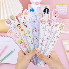 Ruler for primary school students with scale children's gift for men and women cute transparent plastic ruler 15cm