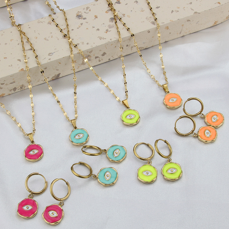 Simple Style Eye Titanium Steel Necklace Plating Stainless Steel Necklaces