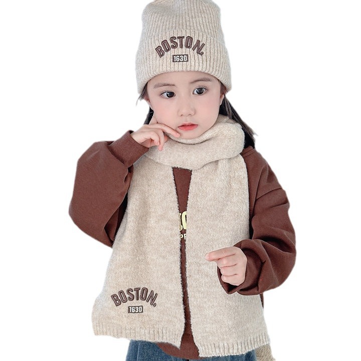 Coreano autunno inverno nuovo personalizzato lettera ricamata bambini maglia ragazzi e ragazze, colore solido ispessito caldo_voghion.com