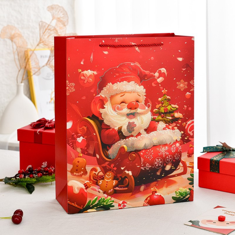 Bolsa de regalo de dibujos animados de Navidad para ancianos Bolsa de regalo de Navidad de exportación transfronteriza de Amazon Bolsa de regalo de Navidad de gran número