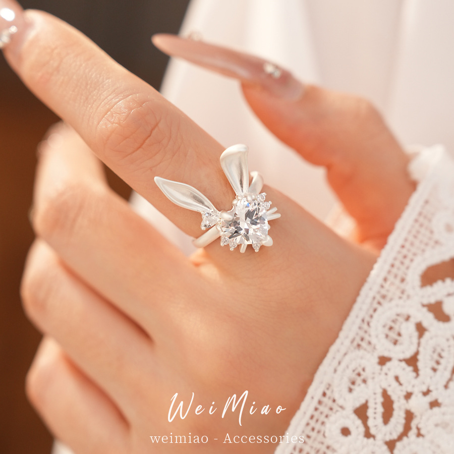 Aguja de plata zircon goteando aceite conejo amor pernos lindos niños estilo de moda pendientes ligero lujo conjunto de joyas de alta calidad