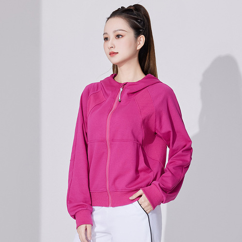 MoMoDa Spring Hooded Loose Sport Coat for Women, Zipper Casual Running Fitness Top Sweatshirt Yoga Wear