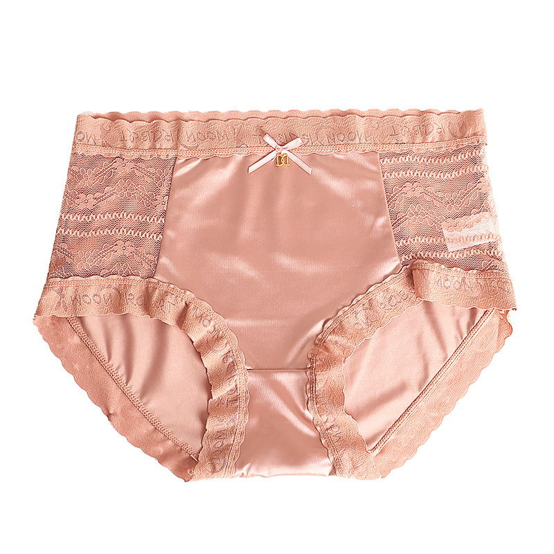 女性用シームレス下着、アイスシルクサテンミッドハイウエスト、セクシーレース、お腹コントロール、ヒップアップコットン、快適で肌に優しいクロッチショーツ|undefined