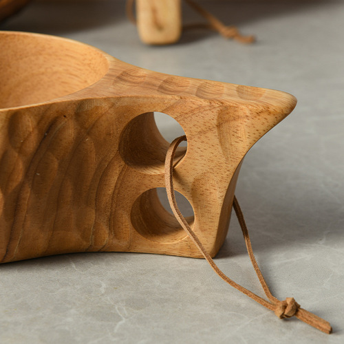 Walnut large handmade tortoise shell carved wooden cup camping outdoor portable anti-fall wooden coffee milk cup