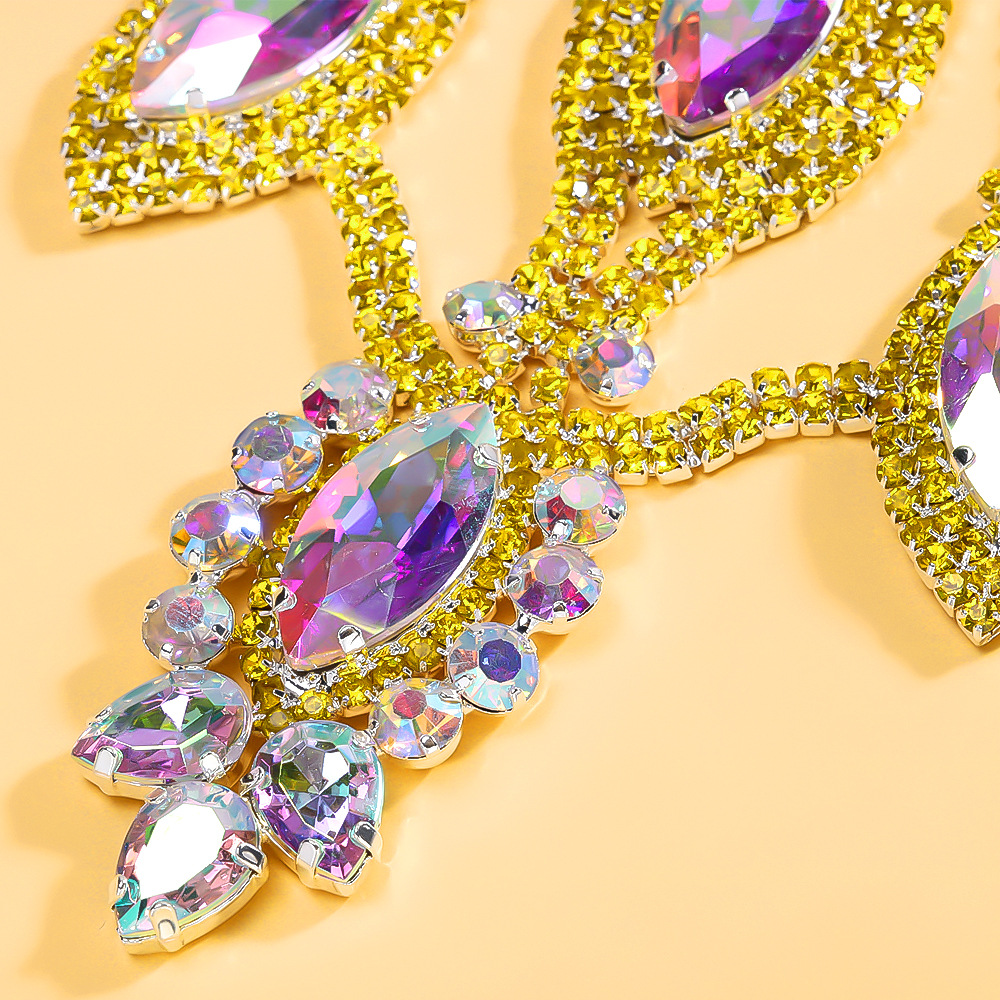 Aliexpress exagerado conjunto de joyería de goteo de agua de Europa y América pendientes de collar accesorios de cadena de clavícula Set de joyería