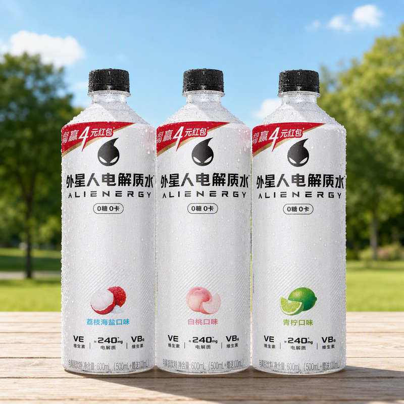 Alien Electrolyte Water 600ml Bottled Beverage White Peach and Lime Flavor Summer Wholesale Hydration Drink
